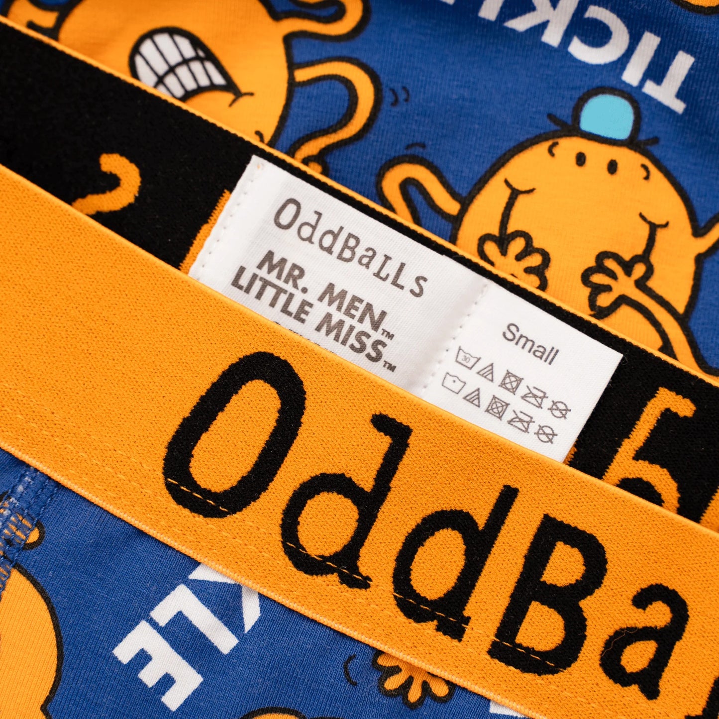 Blue-Orange - Side - OddBalls Mens Mr Tickle Mr Men Boxer Shorts