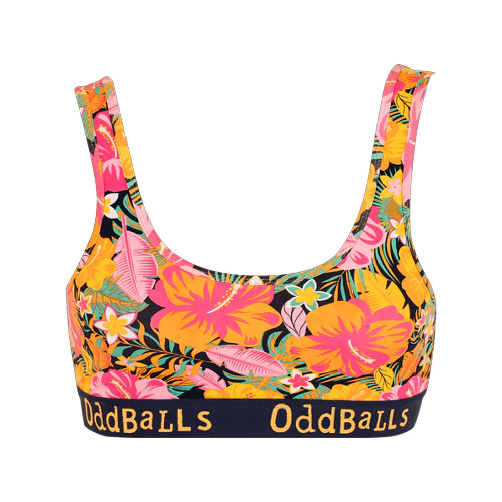 Multicoloured - Front - OddBalls Womens-Ladies Hibiscus Bralette