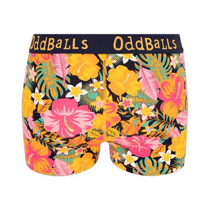 Multicoloured - Back - OddBalls Womens-Ladies Hibiscus Boxer Shorts