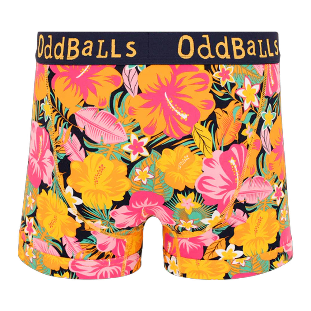 Multicoloured - Back - OddBalls Mens Hibiscus Boxer Shorts