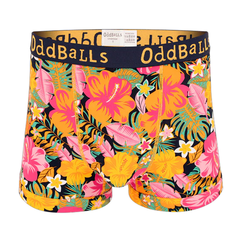Multicoloured - Front - OddBalls Mens Hibiscus Boxer Shorts