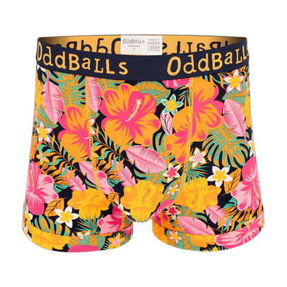Multicoloured - Front - OddBalls Mens Hibiscus Boxer Shorts