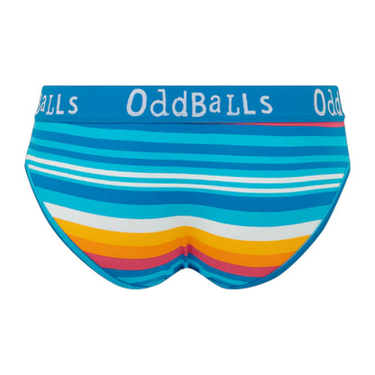 Blue - Back - OddBalls Womens-Ladies Horizon Briefs