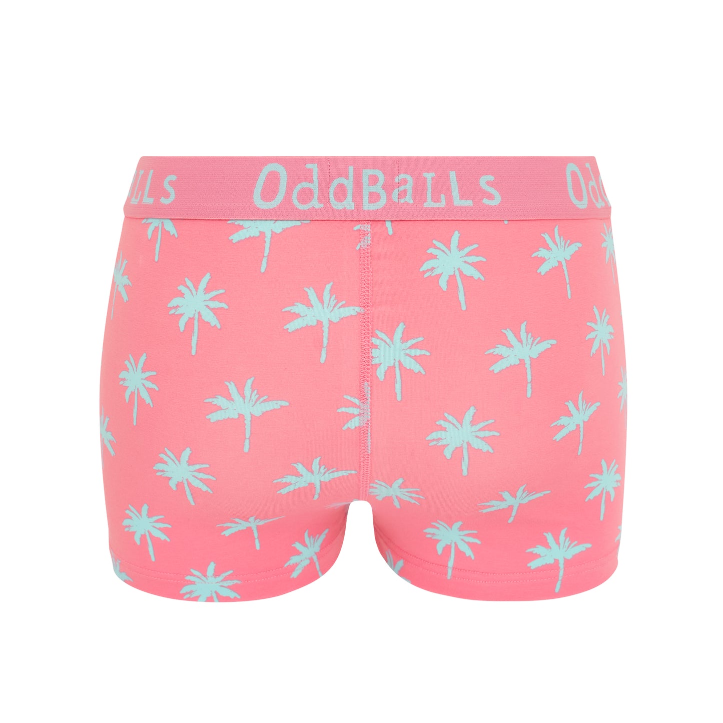 Pink - Back - OddBalls Womens-Ladies Life´s A Beach Boxer Shorts