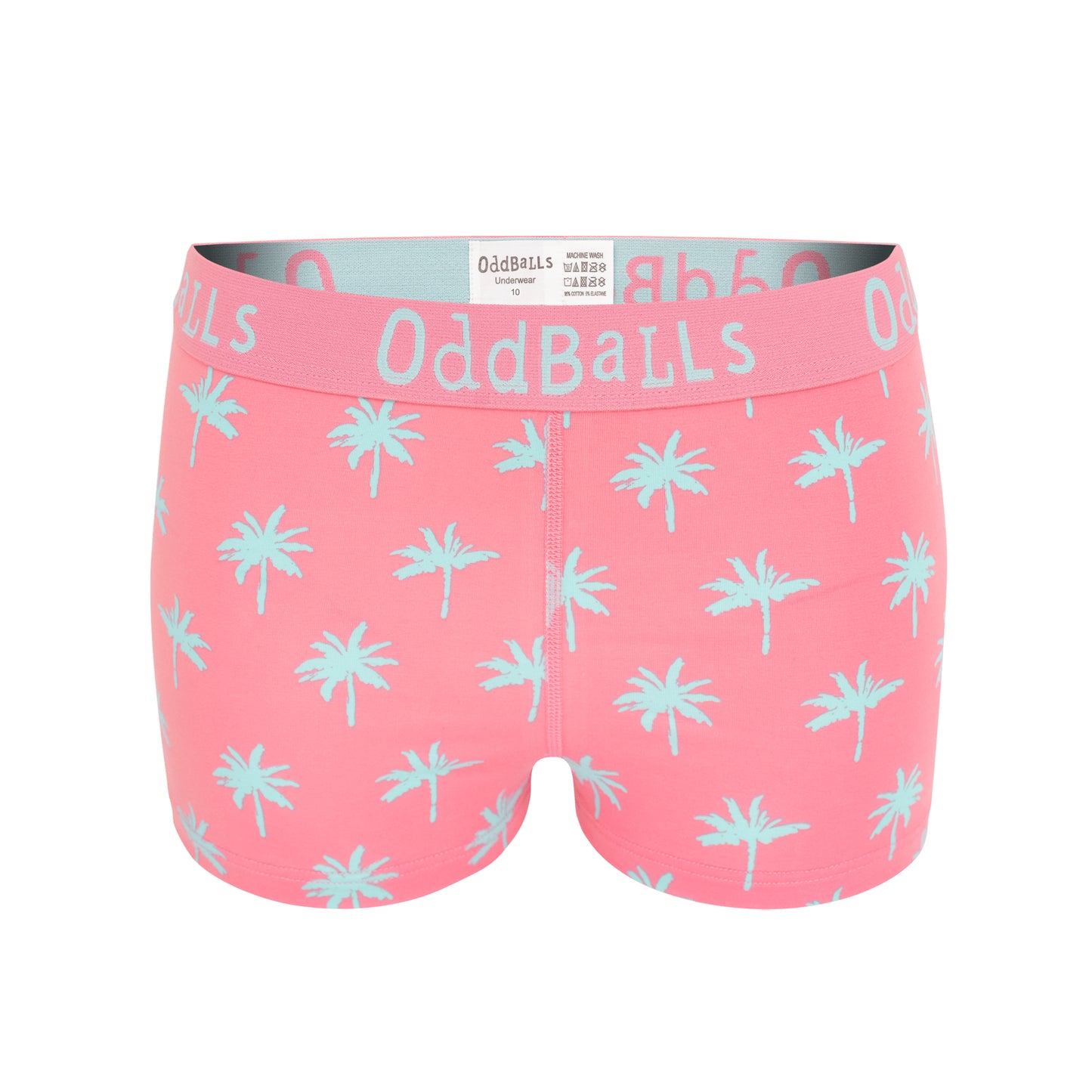 Pink - Front - OddBalls Womens-Ladies Life´s A Beach Boxer Shorts