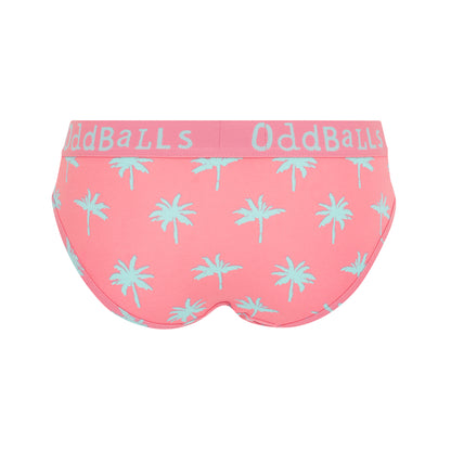 Pink - Back - OddBalls Womens-Ladies Life´s A Beach Briefs