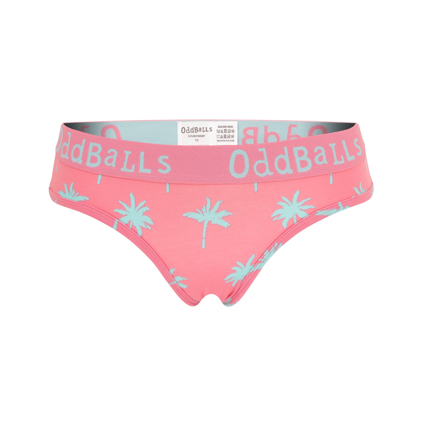 Pink - Front - OddBalls Womens-Ladies Life´s A Beach Briefs