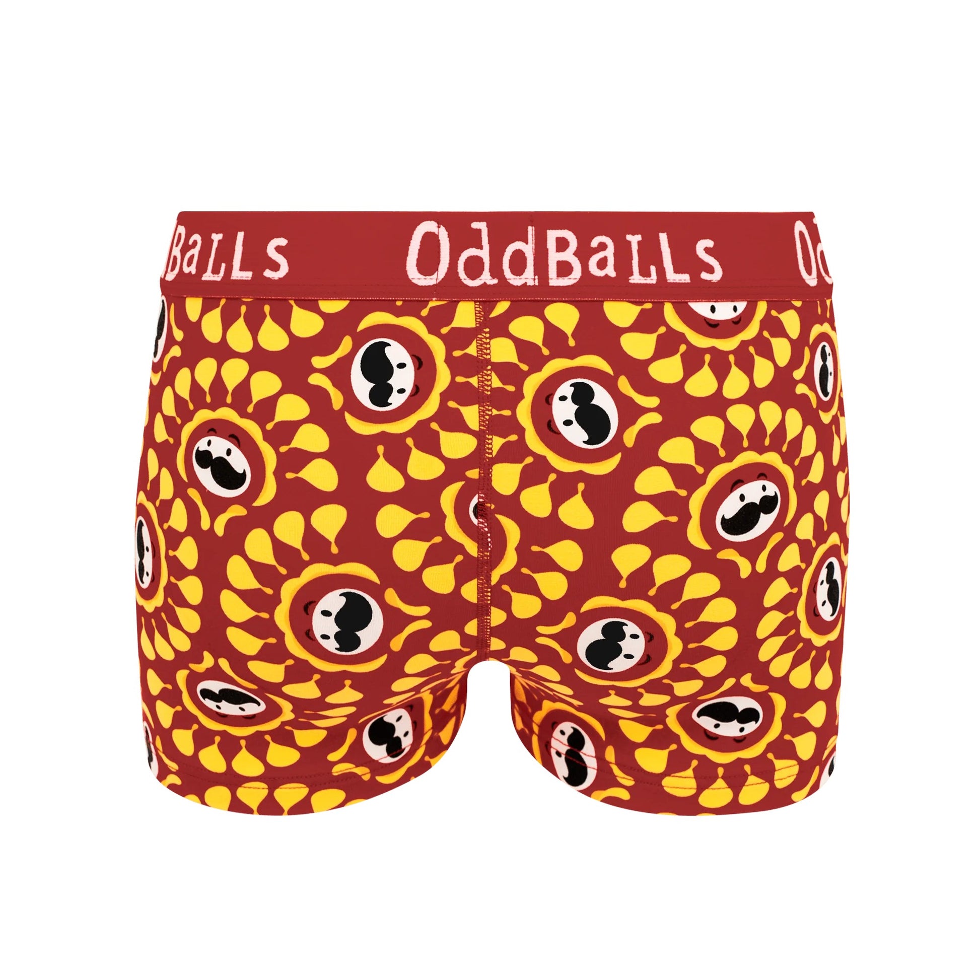 Yellow-Red - Back - OddBalls Womens-Ladies BBQ Pringles Boxer Shorts