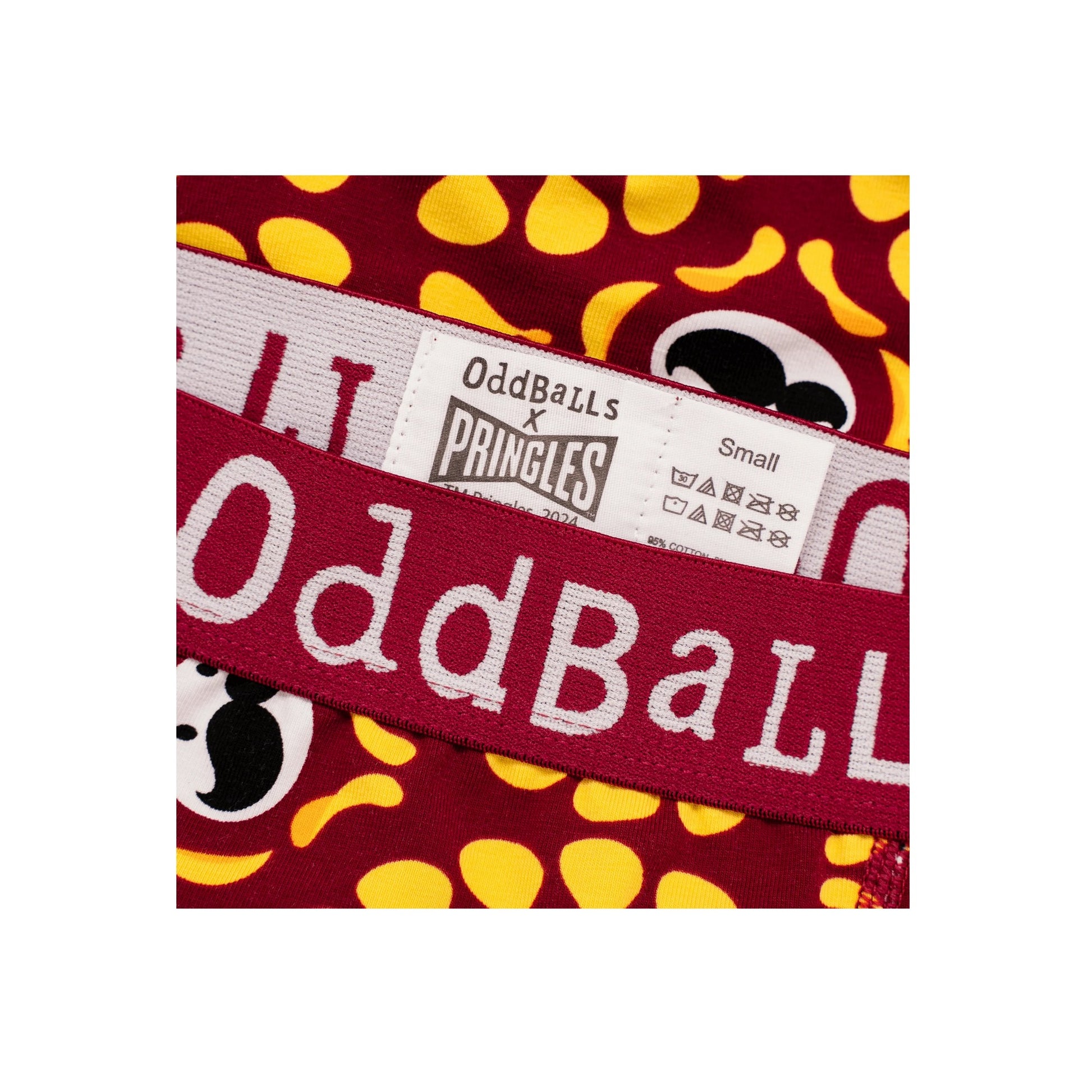 Yellow-Red - Side - OddBalls Womens-Ladies BBQ Pringles Boxer Shorts