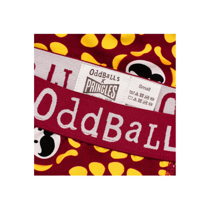 Yellow-Red - Side - OddBalls Womens-Ladies BBQ Pringles Boxer Shorts