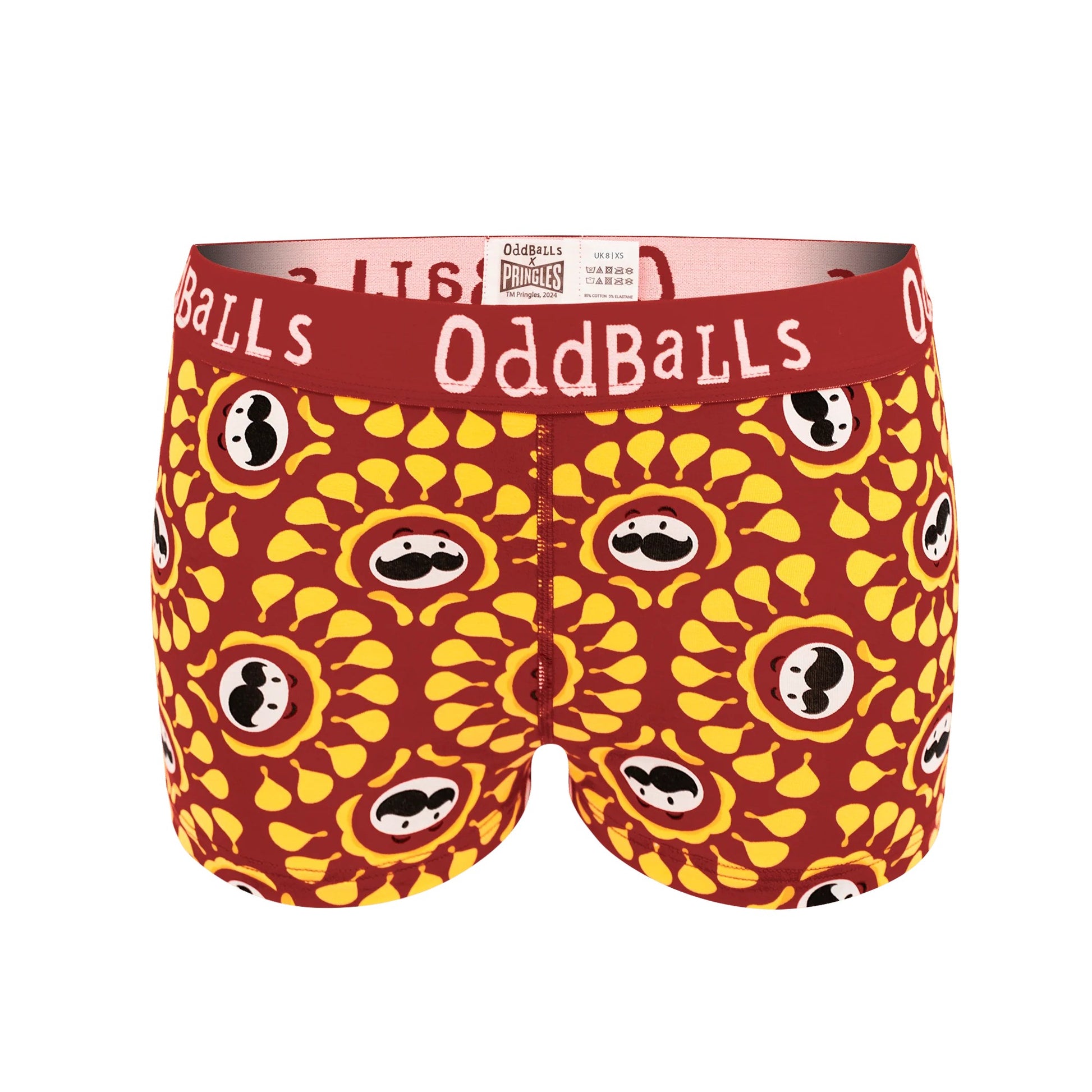 Yellow-Red - Front - OddBalls Womens-Ladies BBQ Pringles Boxer Shorts