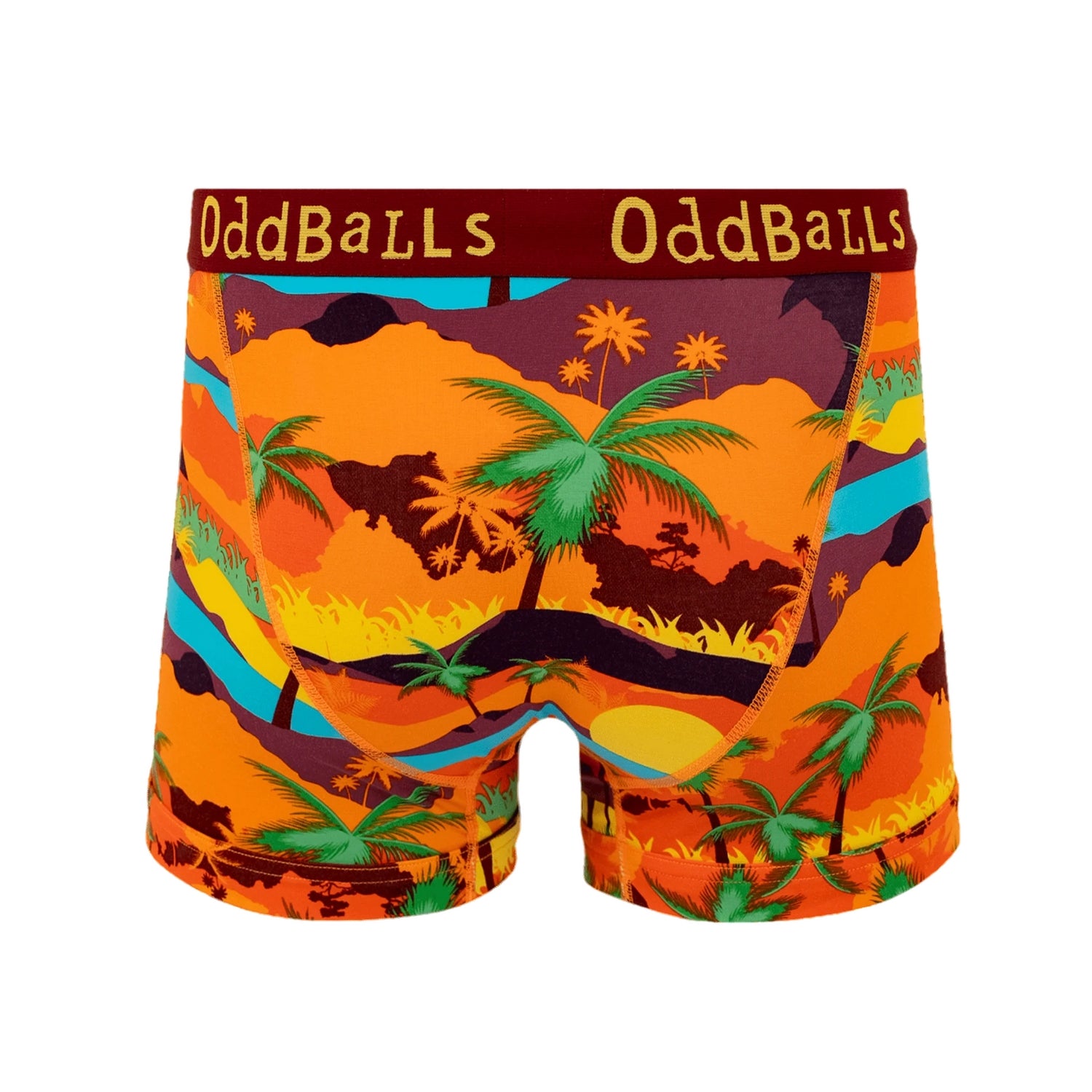 Orange-Yellow - Back - OddBalls Mens Waikiki Boxer Shorts