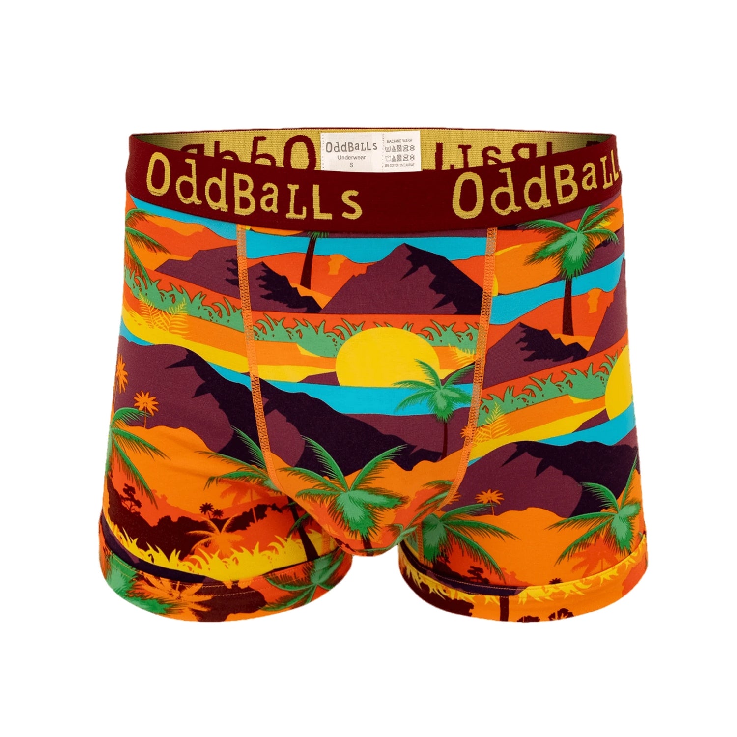 Orange-Yellow - Front - OddBalls Mens Waikiki Boxer Shorts