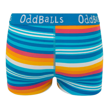 Blue - Back - OddBalls Womens-Ladies Horizon Boxer Shorts