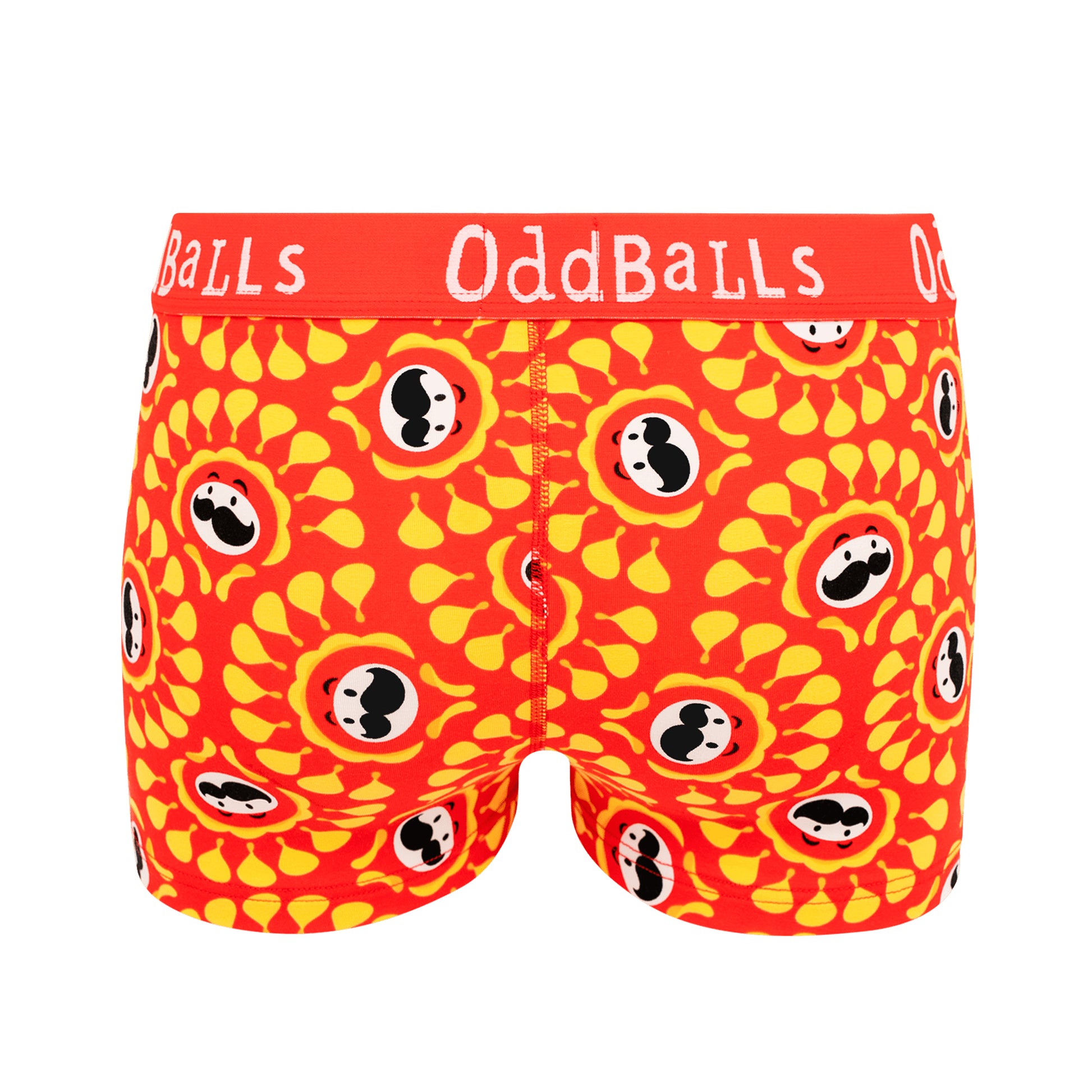 Red-Yellow - Back - OddBalls Womens-Ladies Original Pringles Boxer Shorts