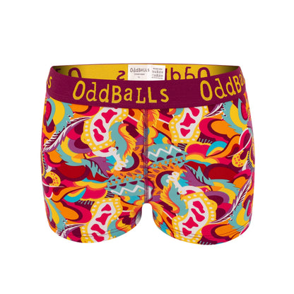 Multicoloured - Front - OddBalls Womens-Ladies Festival Boxer Shorts