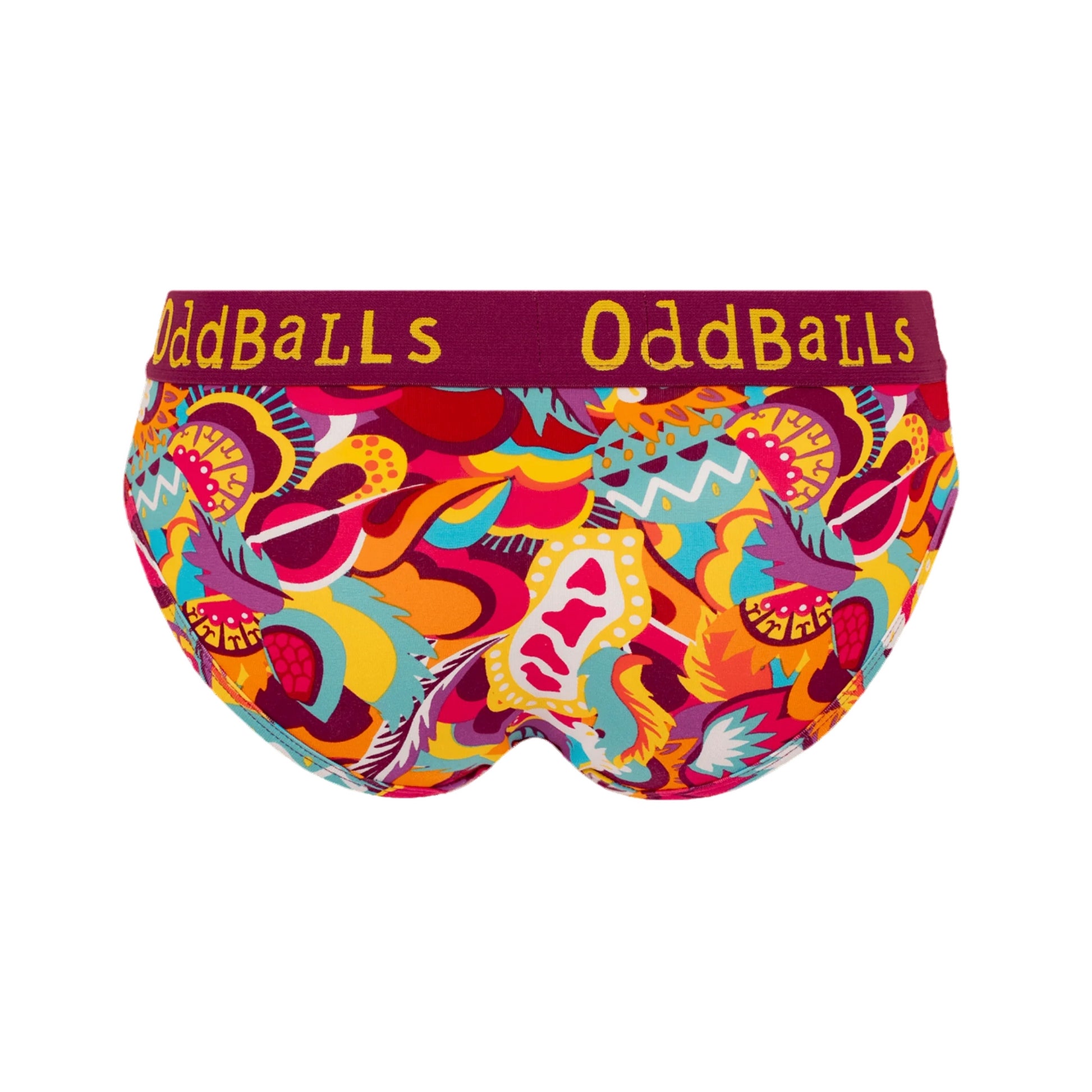 Multicoloured - Back - OddBalls Womens-Ladies Festival Briefs