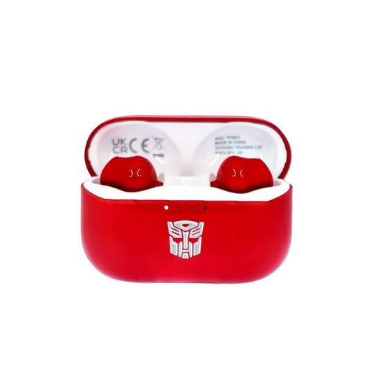 Red-Silver - Front - Transformers Wireless Earbuds