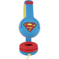 Blue-Red-Yellow - Side - Superman Childrens-Kids Logo On-Ear Headphones