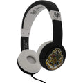 Black-White - Front - Harry Potter Childrens-Kids Hogwarts Crest On-Ear Headphones