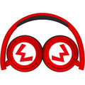 Red-Black-White - Side - Super Mario Childrens-Kids Logo Wireless Headphones
