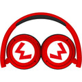 Red-Black-White - Side - Super Mario Childrens-Kids Logo Wireless Headphones