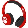Red-Black-White - Front - Super Mario Childrens-Kids Logo Wireless Headphones
