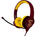 Burgundy-Yellow - Front - Harry Potter Childrens-Kids Hogwarts Crest Interactive Headphones