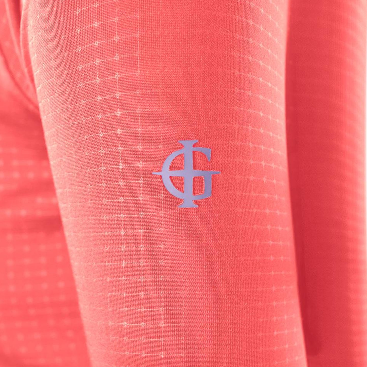 Coral Pink - Side - Island Green Womens-Ladies Embossed Full Zip Jacket