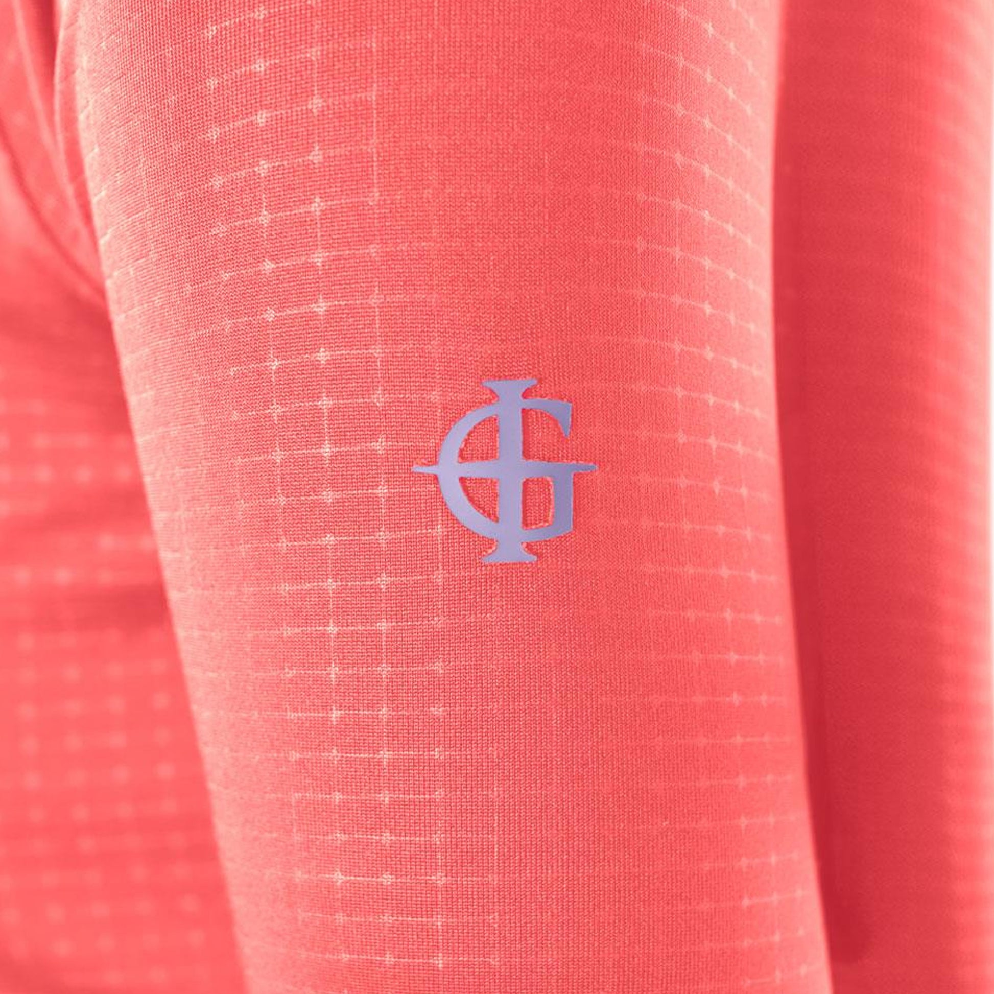 Coral Pink - Side - Island Green Womens-Ladies Embossed Full Zip Jacket