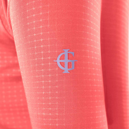 Coral Pink - Side - Island Green Womens-Ladies Embossed Full Zip Jacket