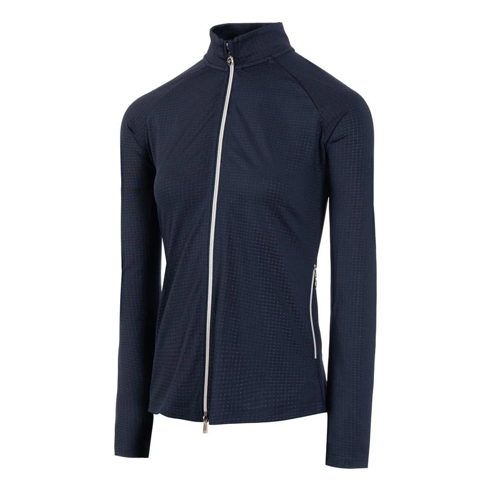Navy - Front - Island Green Womens-Ladies Embossed Full Zip Jacket