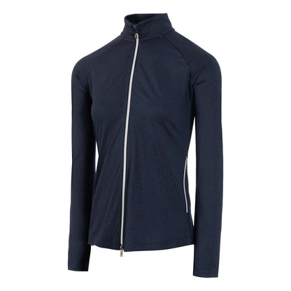 Navy - Front - Island Green Womens-Ladies Embossed Full Zip Jacket
