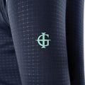 Navy - Side - Island Green Womens-Ladies Embossed Full Zip Jacket