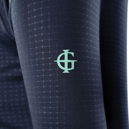 Navy - Side - Island Green Womens-Ladies Embossed Full Zip Jacket
