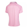 Pink-Navy - Back - Island Green Womens-Ladies Printed Raglan Golf Polo Shirt