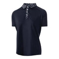 Navy-White - Front - Island Green Womens-Ladies Printed Raglan Golf Polo Shirt