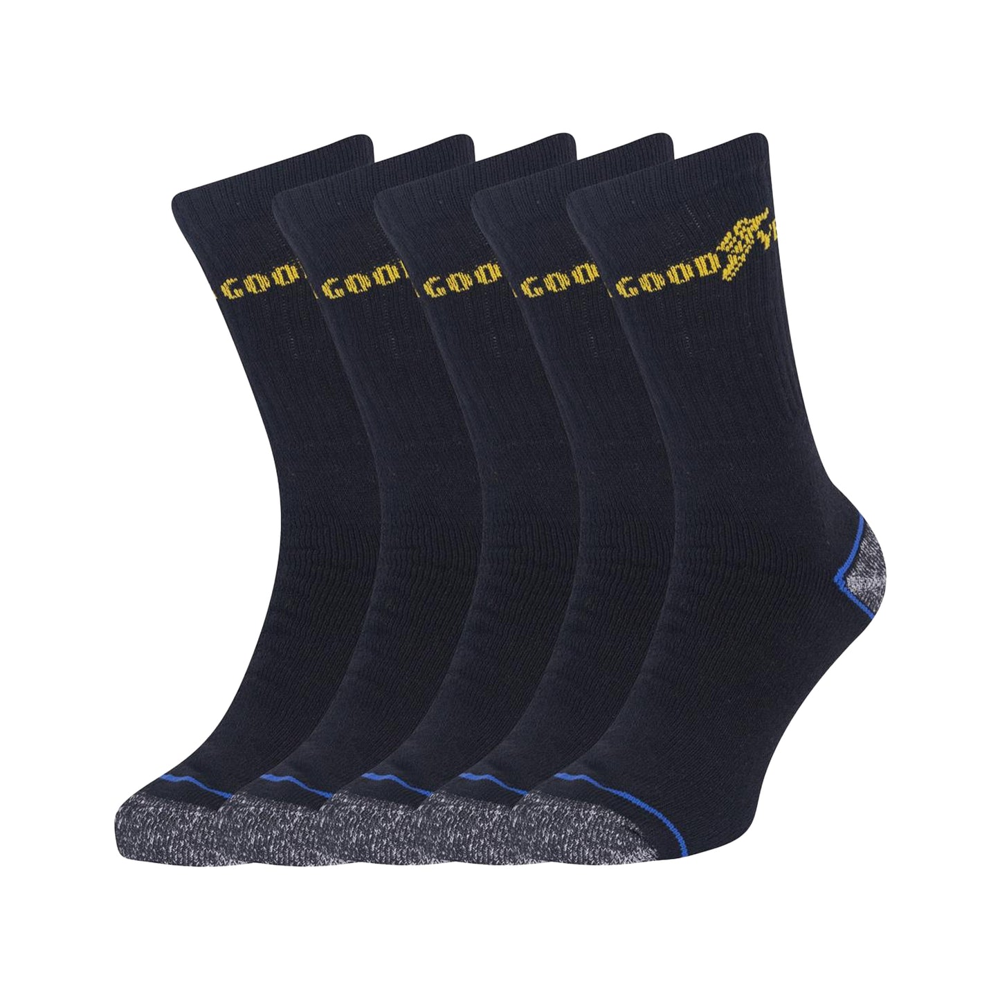 Black - Front - Goodyear Mens Heavy Duty Work Socks (Pack of 5)