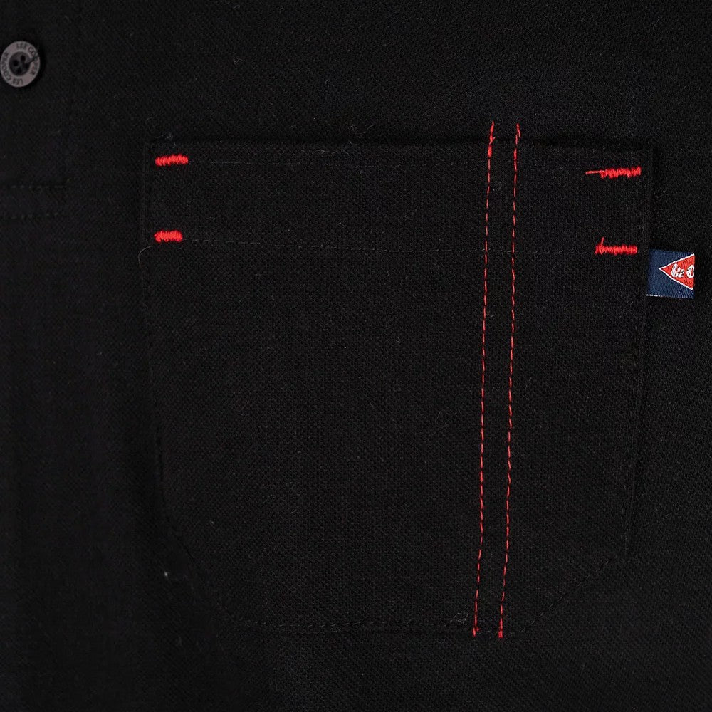 Black - Side - Lee Cooper Mens Pique Polo Shirt