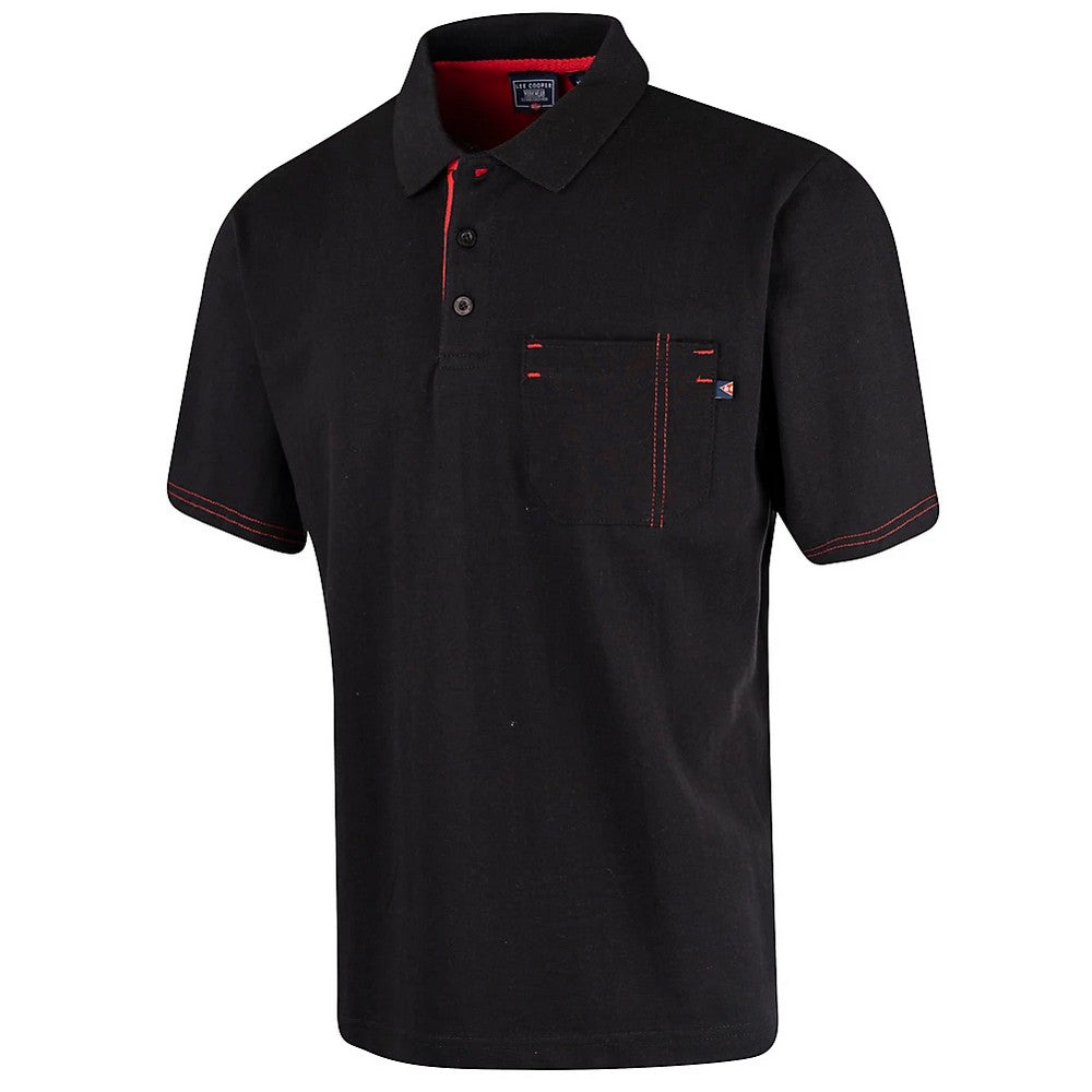 Black - Front - Lee Cooper Mens Pique Polo Shirt