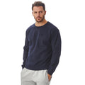 Navy Blue - Side - Iron Mountain Mens Fleece Crew Neck Sweatshirt