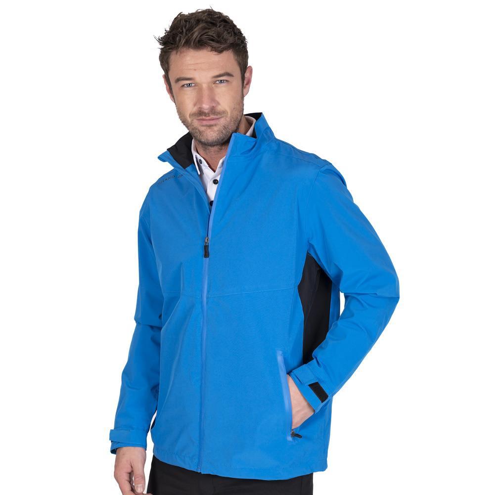Turquoise-Black - Side - Island Green Mens Stretch Golf Waterproof Jacket