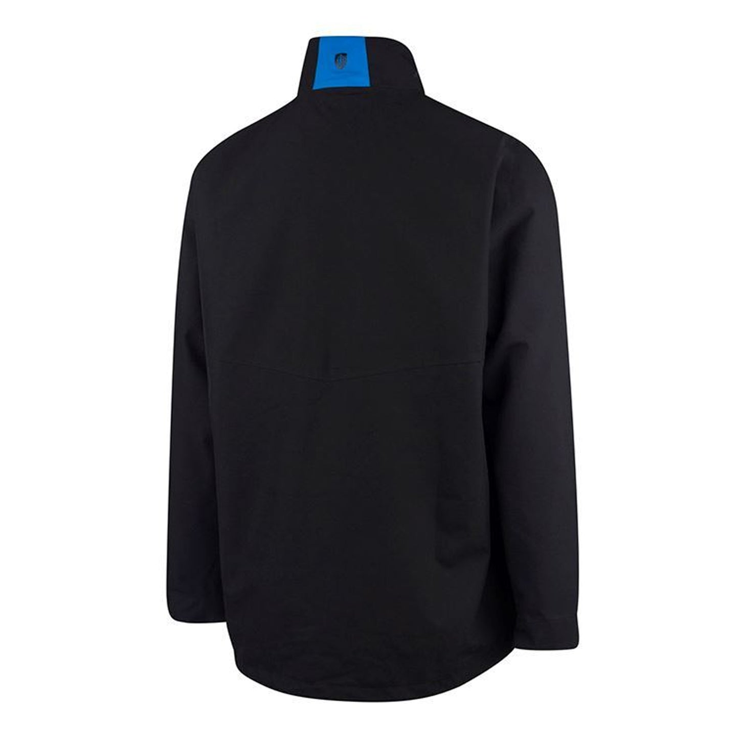 Black-Turquoise - Back - Island Green Mens Stretch Golf Waterproof Jacket