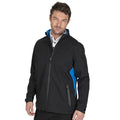 Black-Turquoise - Side - Island Green Mens Stretch Golf Waterproof Jacket