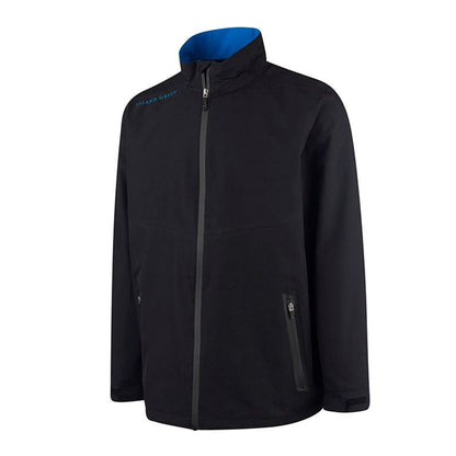 Black-Turquoise - Front - Island Green Mens Stretch Golf Waterproof Jacket