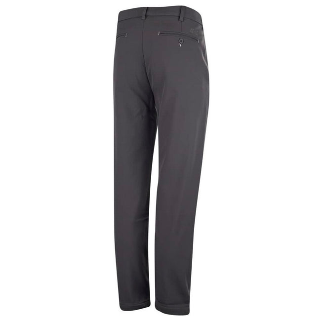Charcoal - Back - Island Green Mens Bonded Fleece Lining All Weather Trousers