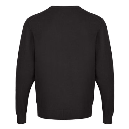 Black - Back - CastlePoint Mens Knitted V Neck Jumper