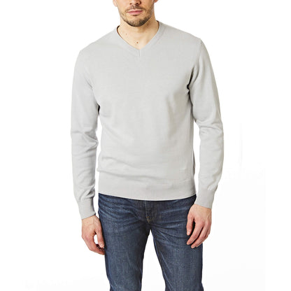 Light Grey - Side - CastlePoint Mens Knitted V Neck Jumper