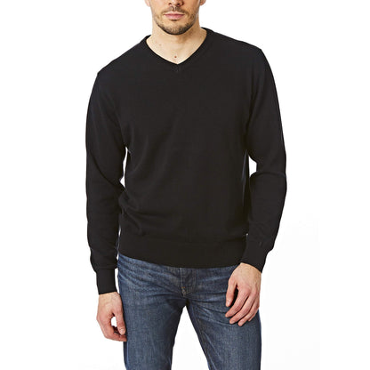 Black - Side - CastlePoint Mens Knitted V Neck Jumper