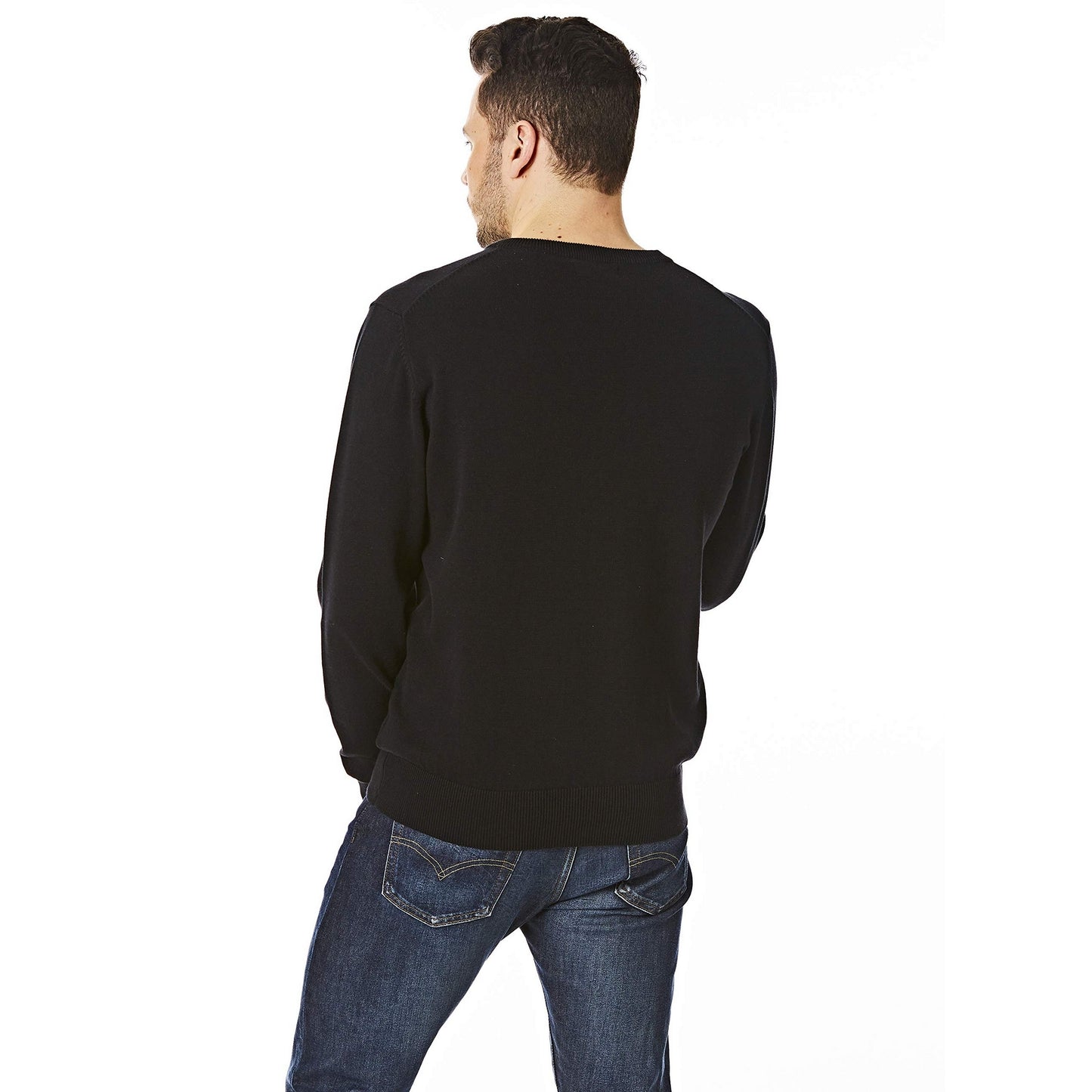 Black - Lifestyle - CastlePoint Mens Knitted V Neck Jumper